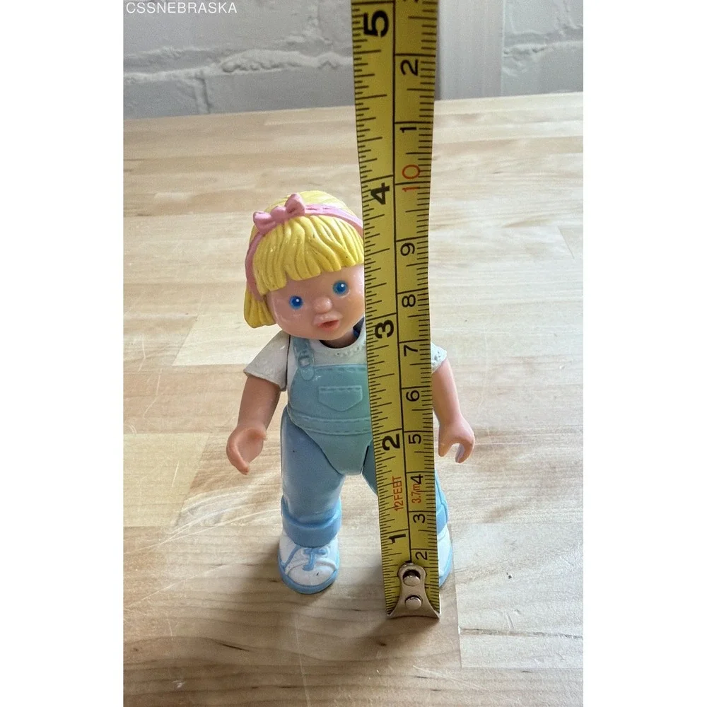 Fisher Price Loving Family Dream Dollhouse Blonde Girl /Blue Bib Overalls 1993